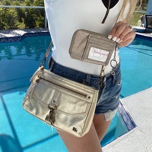 Metallic Leather Crossbody Bag & Wallet 👀🪐